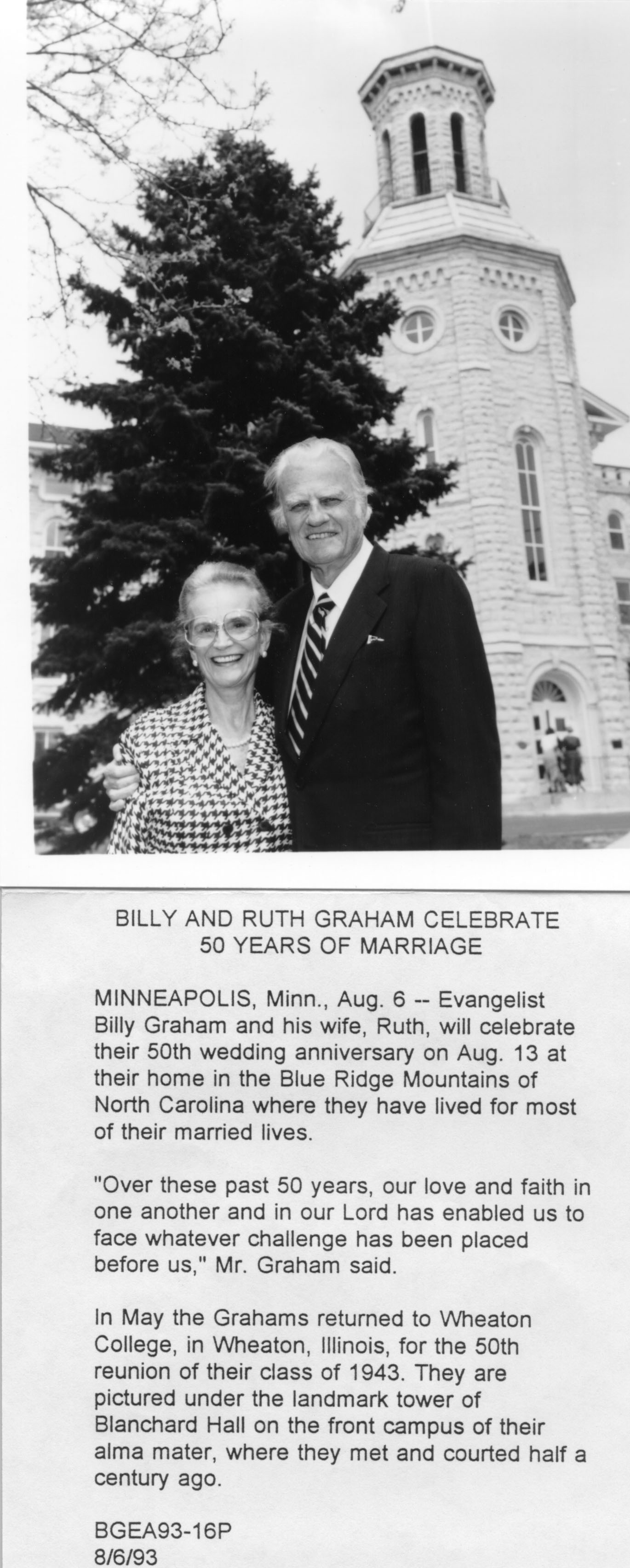 Photo File: Graham, William F. with Graham, Ruth