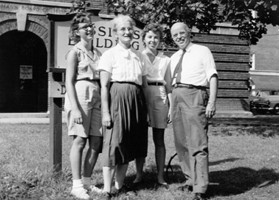 From left to right: daughter Patricia, Mary, daughter Winifred, 
Donald