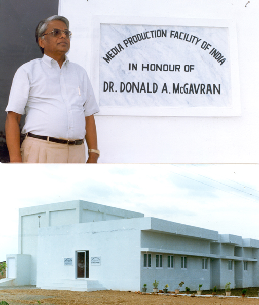 Photofile: <b>McGavran, Donald A.</b>  Dr. Vijai Lali in front of the building, ca. July 1989.