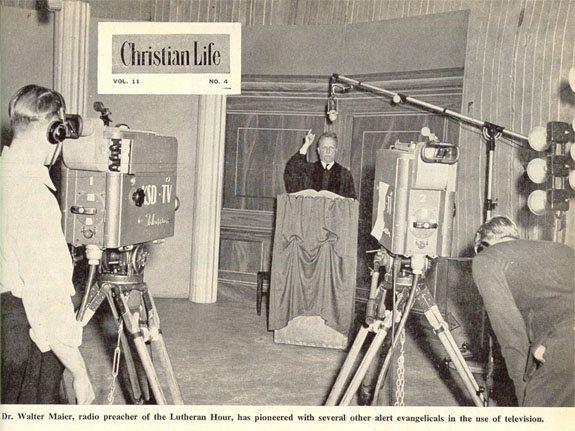 Enlarged illustration photo from August 1949 issue of CHRISTIAN LIFE, p. 9.  Magazine available in the Billy Graham Center Library.