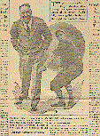 Detail of clipping from the NEW YORK AMERICAN with Sunday as preacher and baseball player.  From Collection 29, box 1, folder 4