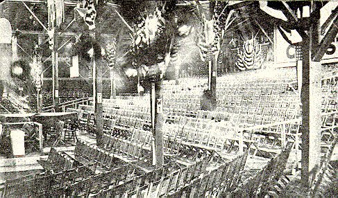 Empty tabernacle interior during Sunday's 1916 campaign in Trenton, New Jersey.  From Photo File:  SUNDAY, WILLIAM ASHLEY