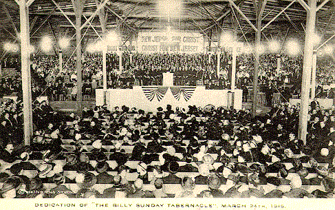 Tabernacle interior during Sunday's 1915 campaign in Paterson, New Jersey.  From Photo File:  SUNDAY, WILLIAM ASHLEY